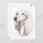 Saluki Dog Art Ink Drawing Briefkaart (Voorkant / Achterkant)