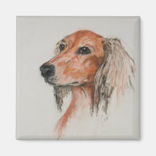 Saluki Dog Art Magnet (Voorkant)