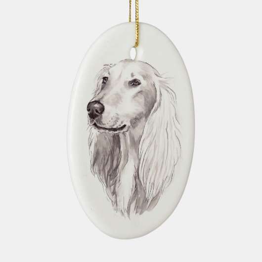 Saluki Dog Art Ornament (Rechts)