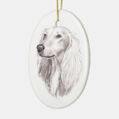 Saluki Dog Art Ornament (Links)