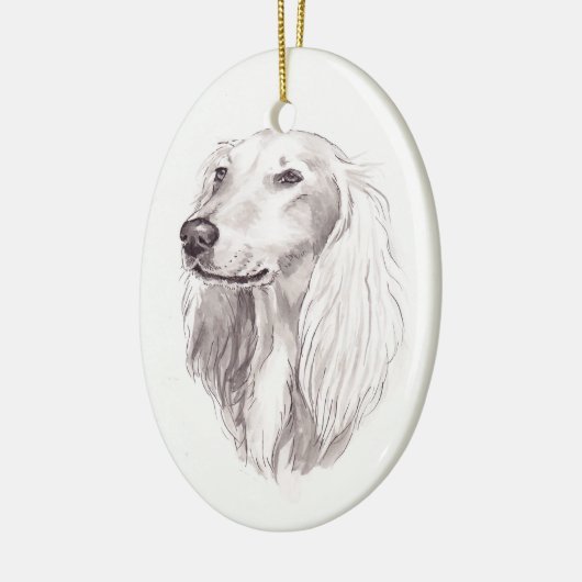 Saluki Dog Art Ornament (Links)