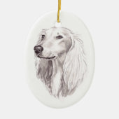 Saluki Dog Art Ornament (Voorkant)