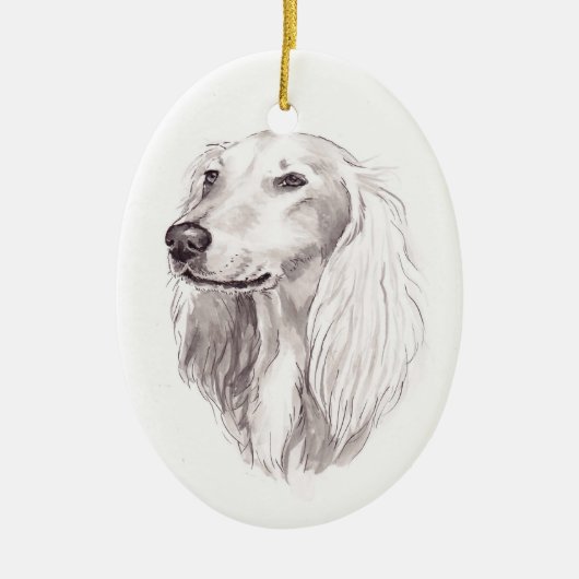 Saluki Dog Art Ornament (Voorkant)