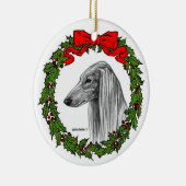 Saluki Dog Art van Glenda S. Harlan Keramisch Ornament (Rechts)