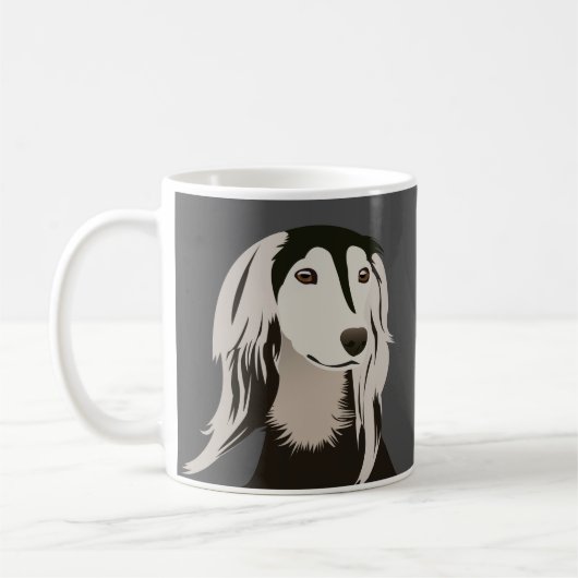 Saluki Dog Koffiemok (Links)