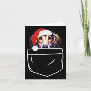 Saluki Dog Santa Hat Kerstzak Leuke Kerstmis Kaart