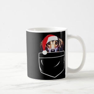 Saluki Dog Santa Hat Kerstzak Leuke Kerstmis Koffiemok