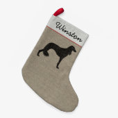 Saluki Dog Silhouette gepersonaliseerde vakantie Kleine Kerstsok (Voorkant (Hangend))