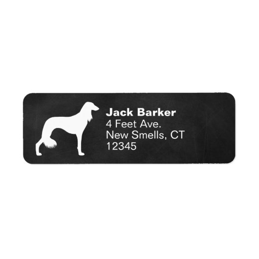 Saluki Dog Silhouette Return Address Labels (Voorkant)