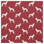 Saluki Dog Silhouettes Red en White Patterned Stof (Swatch)
