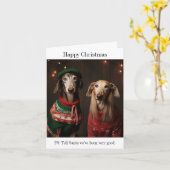 Saluki Dogs Happy Christmas Kaart (Gele Bloem)