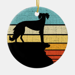 Saluki Eigenaar Retro Vintage 60s 70s Hondenliefhe Keramisch Ornament
