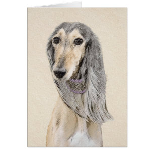 Saluki (Fawn) schilderen - Kute Original Dog Art
