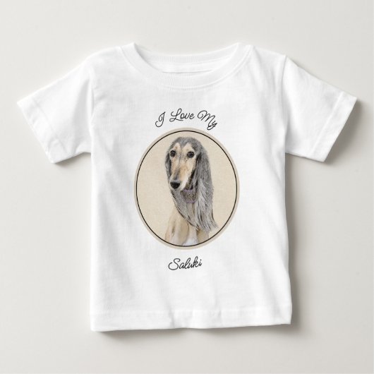Saluki (Fawn) schilderen - Kute Original Dog Art (Voorkant)