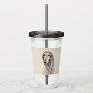 Saluki (Fawn) schilderen - Kute Original Dog Art Acryl Drinkbeker