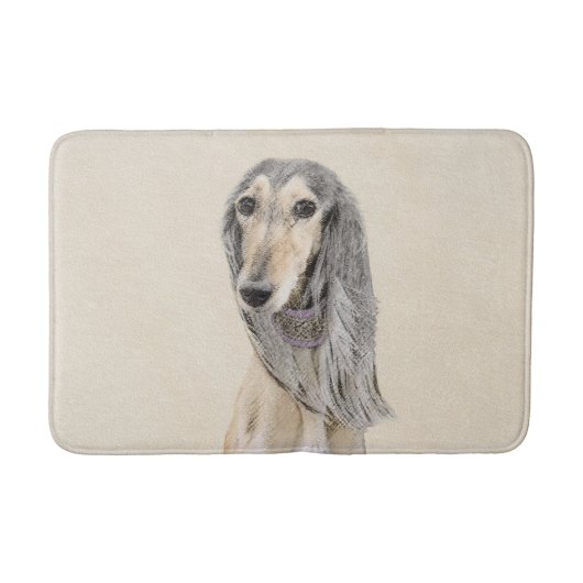 Saluki (Fawn) schilderen - Kute Original Dog Art Badmat (Voorkant)