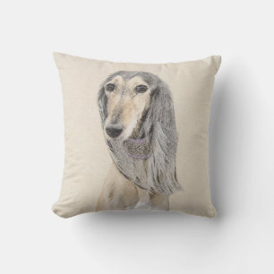 Saluki (Fawn) schilderen - Kute Original Dog Art Buitenkussen