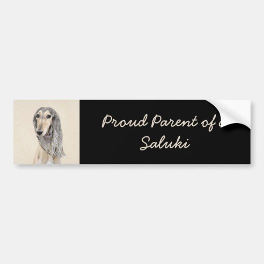 Saluki (Fawn) schilderen - Kute Original Dog Art Bumpersticker (Voorkant)