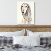 Saluki (Fawn) schilderen - Kute Original Dog Art Canvas Afdruk (Insitu (Slaapkamer))