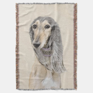 Saluki (Fawn) schilderen - Kute Original Dog Art Deken