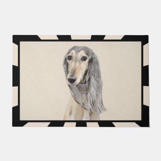 Saluki (Fawn) schilderen - Kute Original Dog Art Deurmat (Voorkant)