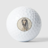 Saluki (Fawn) schilderen - Kute Original Dog Art Golfballen (Voorkant)