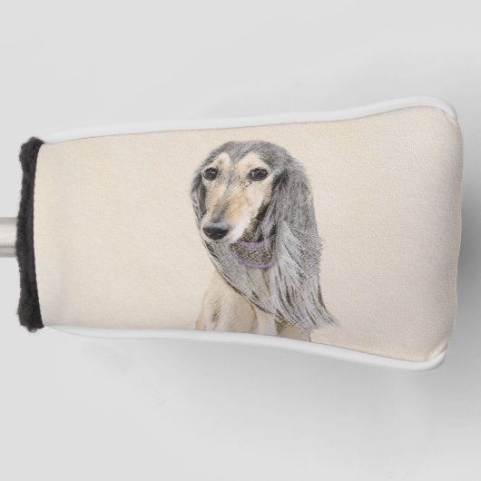Saluki (Fawn) schilderen - Kute Original Dog Art Golfheadcover (Voorkant)