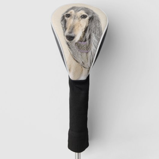 Saluki (Fawn) schilderen - Kute Original Dog Art Golfheadcover (Voorkant)