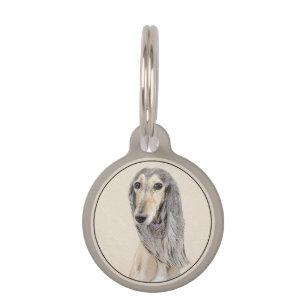 Saluki (Fawn) schilderen - Kute Original Dog Art Huisdierpenning