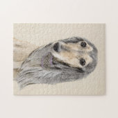 Saluki (Fawn) schilderen - Kute Original Dog Art Legpuzzel (Horizontaal)