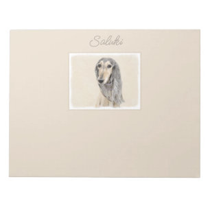 Saluki (Fawn) schilderen - Kute Original Dog Art n Notitieblok