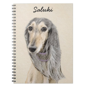 Saluki (Fawn) schilderen - Kute Original Dog Art Notitieboek