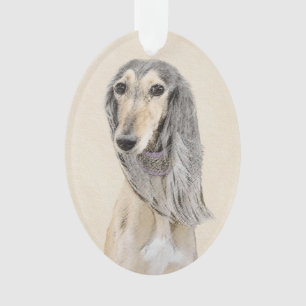 Saluki (Fawn) schilderen - Kute Original Dog Art Ornament