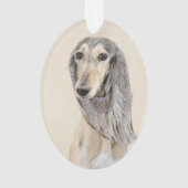 Saluki (Fawn) schilderen - Kute Original Dog Art Ornament (achterkant)