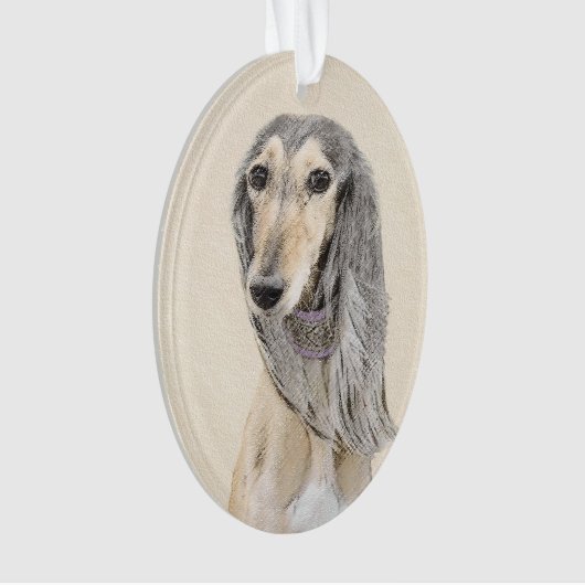 Saluki (Fawn) schilderen - Kute Original Dog Art Ornament (voorkant)