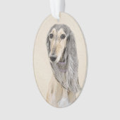Saluki (Fawn) schilderen - Kute Original Dog Art Ornament (voorkant)