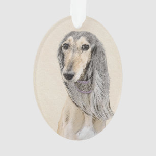 Saluki (Fawn) schilderen - Kute Original Dog Art Ornament