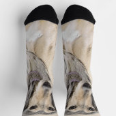 Saluki (Fawn) schilderen - Kute Original Dog Art Sokken (Top)