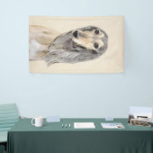 Saluki (Fawn) schilderen - Kute Original Dog Art Spandoek (Beurs)
