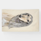 Saluki (Fawn) schilderen - Kute Original Dog Art Spandoek (Horizontaal)