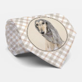 Saluki (Fawn) schilderen - Kute Original Dog Art Stropdas (Opgerold)