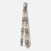 Saluki (Fawn) schilderen - Kute Original Dog Art Stropdas (Achterkant)