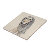 Saluki (Fawn) schilderen - Kute Original Dog Art Tegeltje (Zijkant)