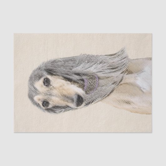 Saluki (Fawn) schilderen - Kute Original Dog Art Tissuepapier (Voorkant)