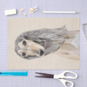 Saluki (Fawn) schilderen - Kute Original Dog Art Tissuepapier (Craft)