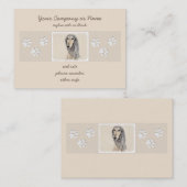 Saluki (Fawn) schilderen - Kute Original Dog Art Visitekaartje (Voorkant / Achterkant)