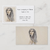 Saluki (Fawn) schilderen - Kute Original Dog Art Visitekaartje (Voorkant / Achterkant)