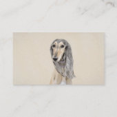 Saluki (Fawn) schilderen - Kute Original Dog Art Visitekaartje (Achterkant)