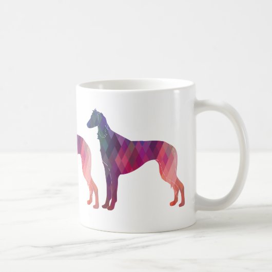 Saluki Geometric Pattern Silhouette Koffiemok (Rechts)