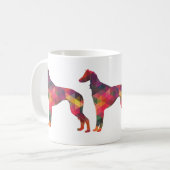 Saluki Geometric Pattern Silhouette Koffiemok (Voorkant links)